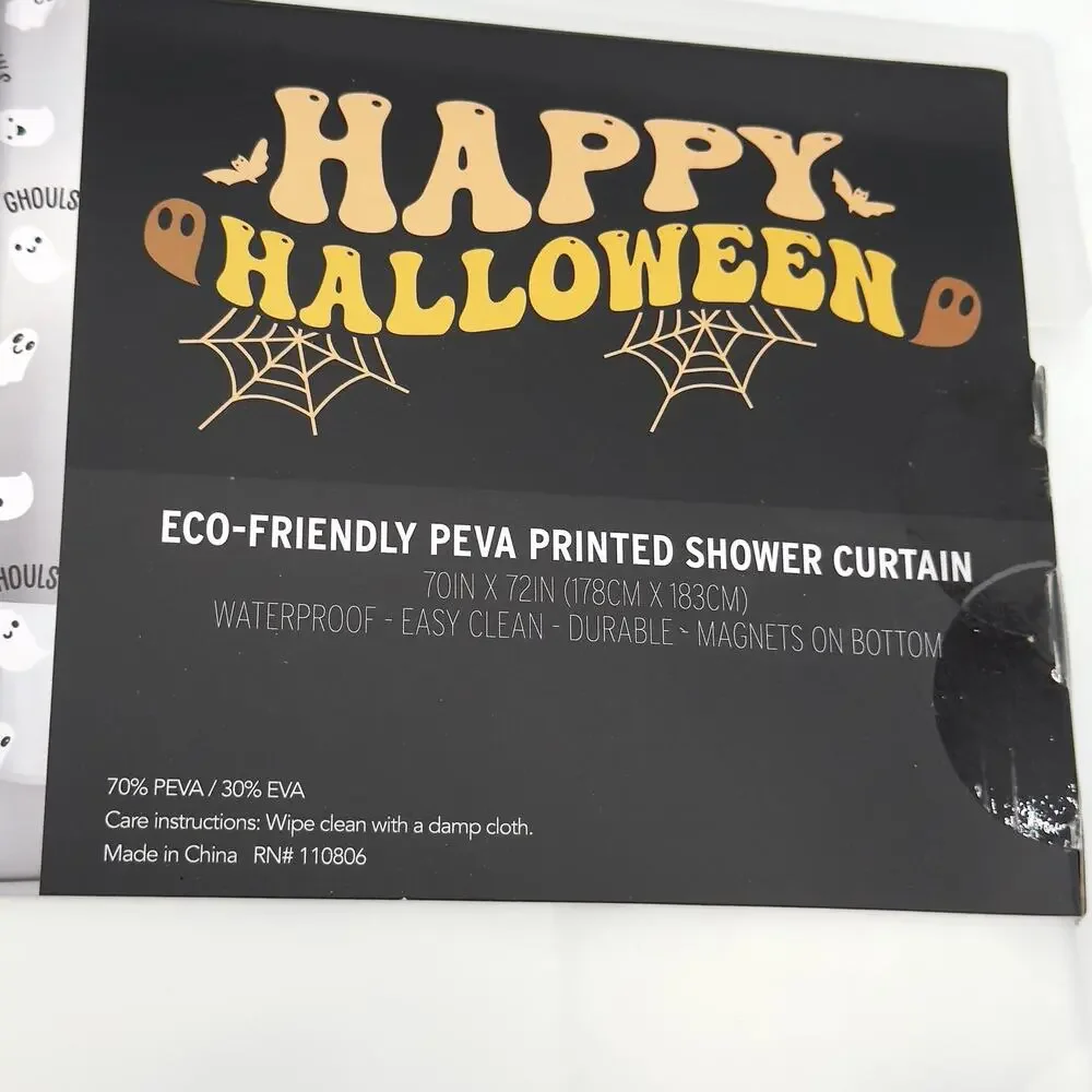 Happy Halloween Squad Ghouls Ghost Shower Curtain NEW
